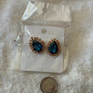 Rose Gold and Blue Earings